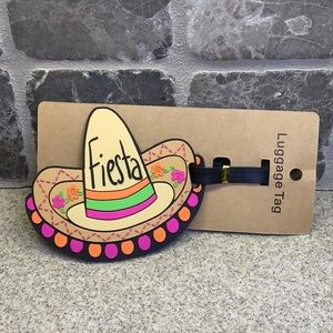Sombrero Hat Luggage Tag. Green/Pink